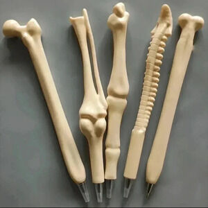 5 piece set bone pen sketch Gothic Style black ballpoint pens stationary doctor